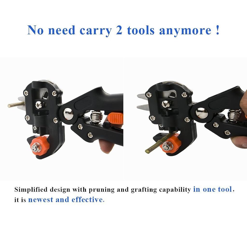 ZIBUYU Grafting Plants Cutter Kit Pruning Cutter Shear Cutter Gardening with 3 Type of Grafting Branch, Screwdriver, Mini Wrench Grafting Cutter Kit with Toolbox for Gardening Accessories - Black