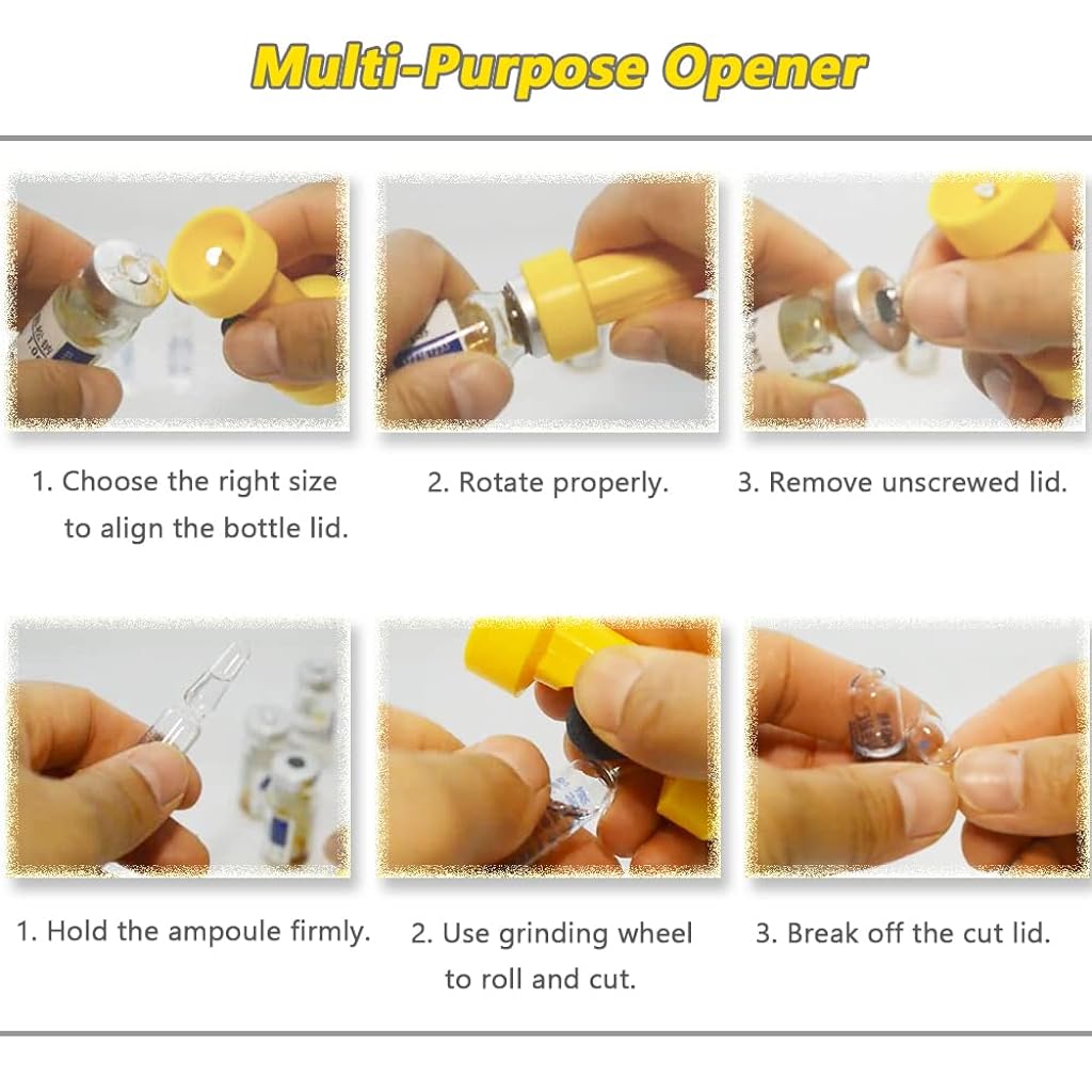 HASTHIP Ampule Cutter for Doctors, Double-Head Decapper Nursing Cutter, Ampoule Glass Vial Breaker, Glass Bottle Cutter, Ampule Breaker for Science Lab, Clinic, Home Care, 2 PCS