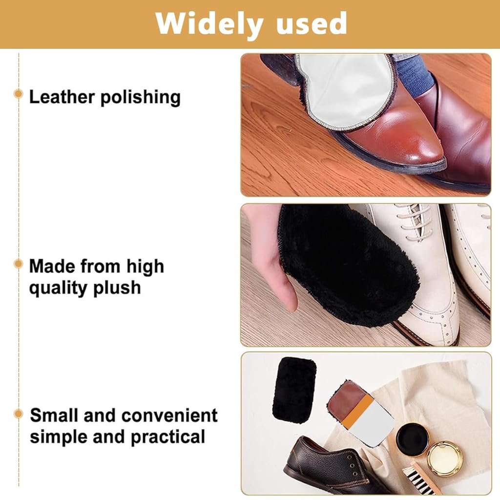 HASTHIP 10pcs Shoe Polish Kit with Storage Case Shoe Polish Kit Black Shoe Polish & Care Kit Shoe Brushes Shining Tool Kit with Shoe Brushs, Polish Sponge, 2 Shoe Polish(Black & White), Shoehorn