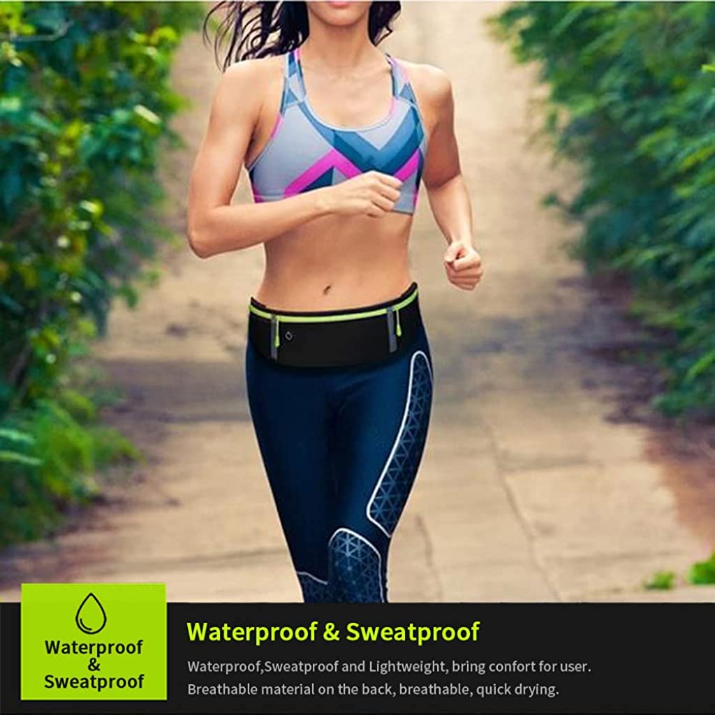 SANNIDHI Synaty Waist Bag for Men & Women, Stylish Slim Fanny Pack Casual Sling Shoulder Chest Pack with Adjustable Strap for Walking Cycling Running Hiking Hold Phones, Keys, Cards (Black)