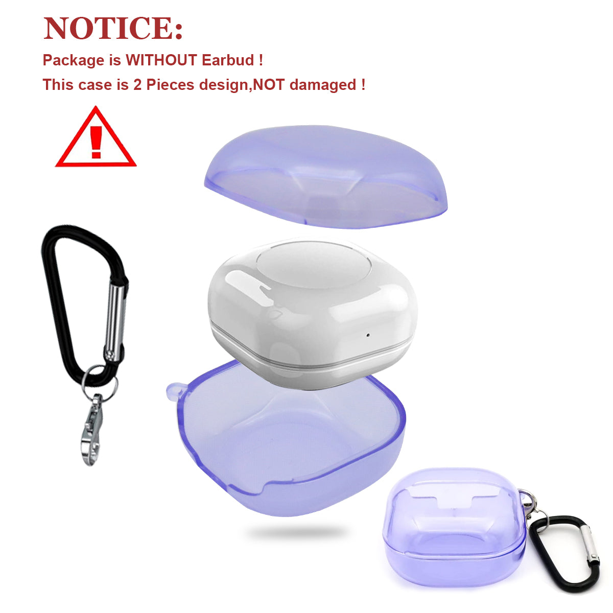 ZORBES Fashion Hard Protective Cover for Samsung Galaxy Buds Pro(2021),Galaxy Buds 2,Galaxy Buds Live (2020),Shockproof for Creative Geometric Diamond Cut Design (Transparent Purple)