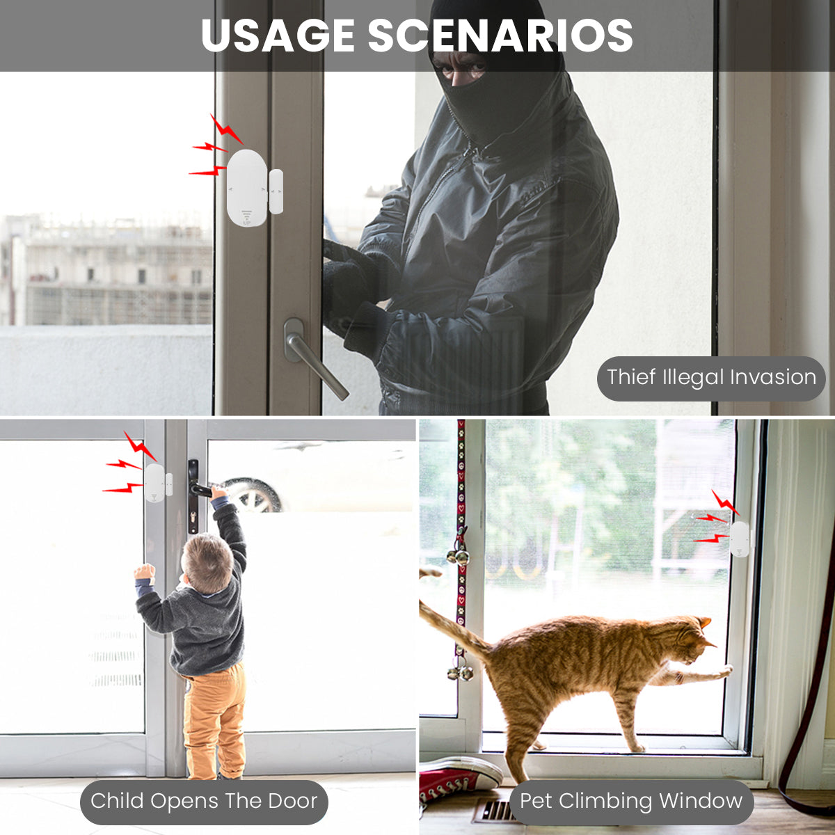 HASTHIP Door Sensor Security Alarm with Motion Sensor, Super Loud 130dB Door Alarm Security for Home, 5 Modes Door Open Alert Burglar Alarm System, Left/ Right Side Installation Smart Door Alarm