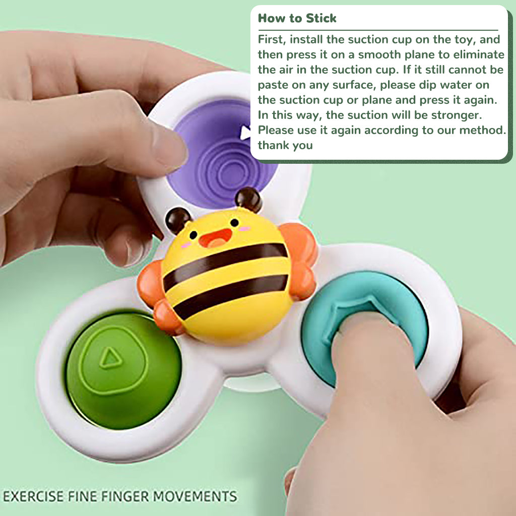 PATPAT Baby Toys ,3Pcs Bath Toys for Kids 1 2 Year Old, Suction Cup Toy, Sensory Toy Learning Toy Birthday Gifts for Girls Boys