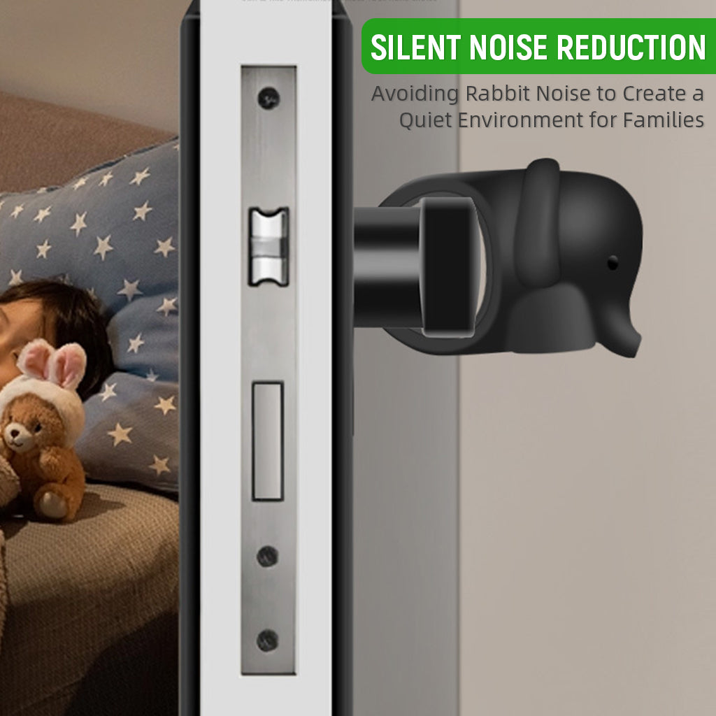 SNOWIE SOFT 3Pcs Silicone Door Stoppers Cartoon Elephant Door Stoppers Door Knob Rings Wall Protectors Universal Door Knob Protectors for 20-30 Dia Door Knobs