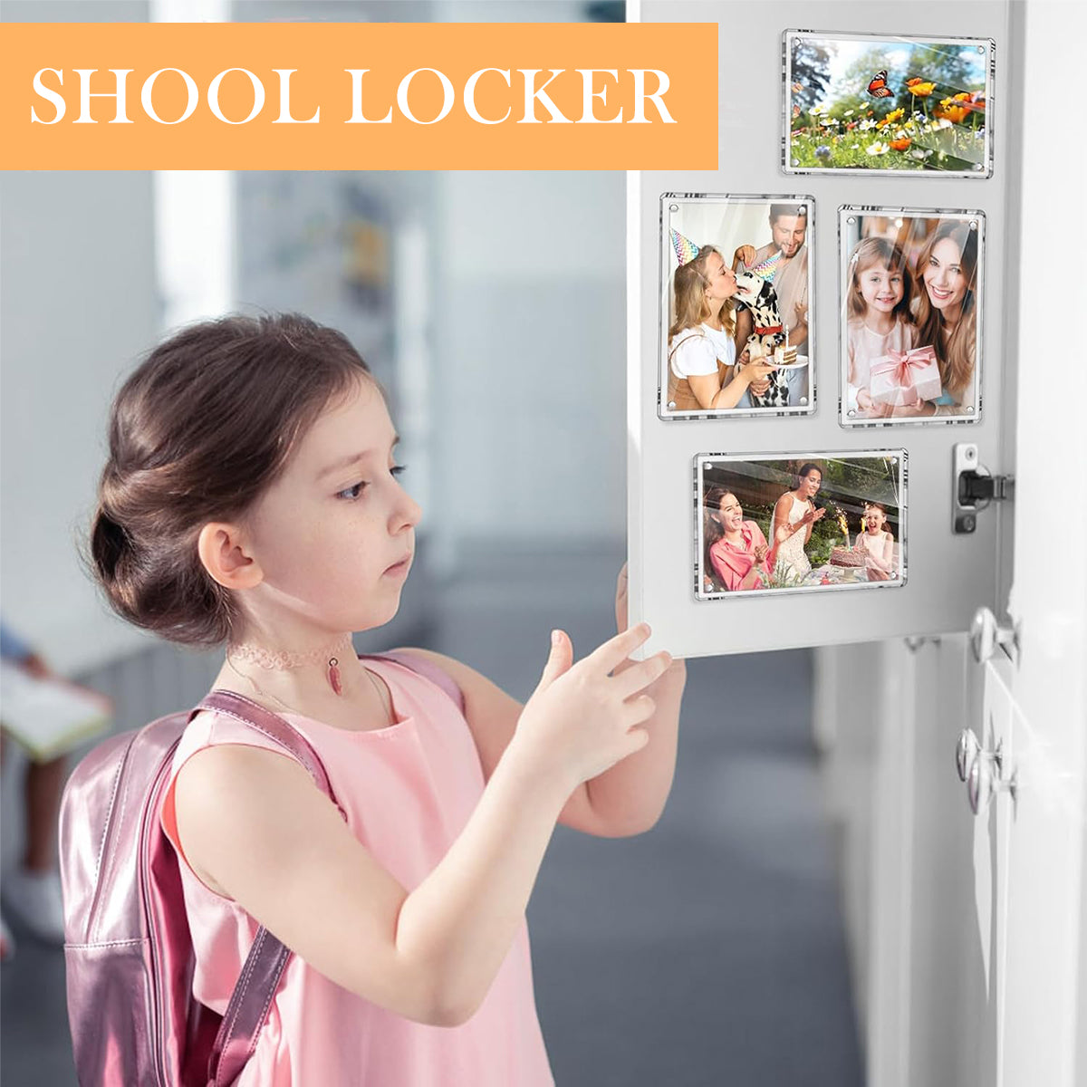 HASTHIP 4Pcs 6 * 4 Inch Acrylic Magnetic Photo Frame Transparent Magnetic Photo Frame for Fridge