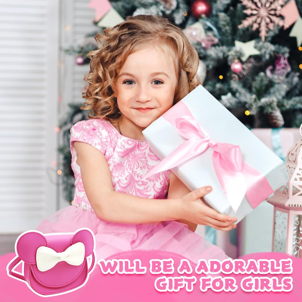 SNOWIE SOFT Kawaii Sling Bag Girls Small Shoulder Bag Cute Pink Minnie PU Shoulder Bag Travel Crossbody Bag for Little Girls Gift for Girls Birthday Gift Christmas Gift, 17x5x14cm