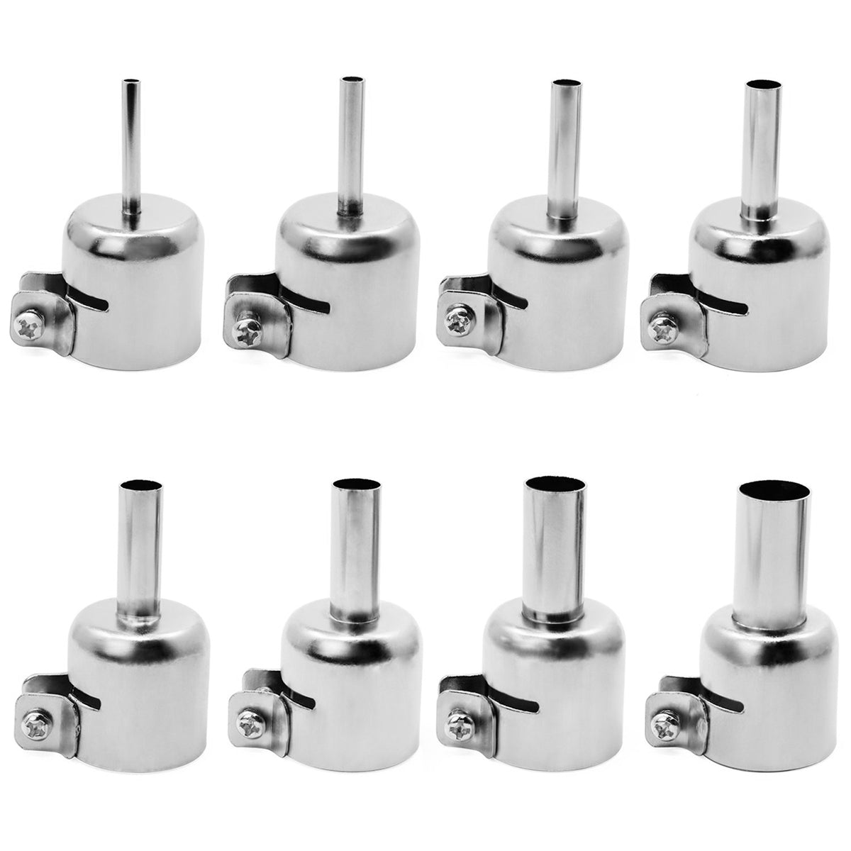 Serplex® 8Pcs Hot Air Gun Nozzles 3-12mm Diameter Conical Nozzles Stainless Steel Heat Resistant Universal Adjustable Conical Nozzles for Hot Air Gun
