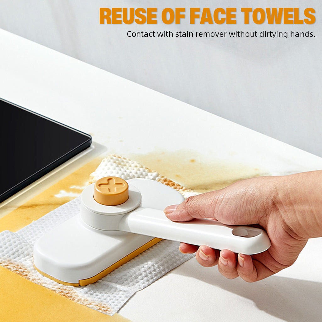 Supvox Small Mop Handheld Small Mop for Used Cloth, Used Disposable Face Towel Non-touch Press Button Release Design Multipurpose Bathroom Sink Kitchen Sink Countertop Cleaning Mop