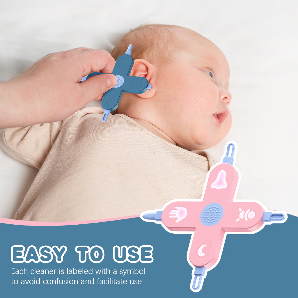 SNOWIE SOFT 4 In 1 Baby Grooming Tool Nasal Cleaning Tool Booger Ear Wax Remover Tool Finger Nail Cleaning Tool Safe Gentle Multi in One Baby Grooming Tool