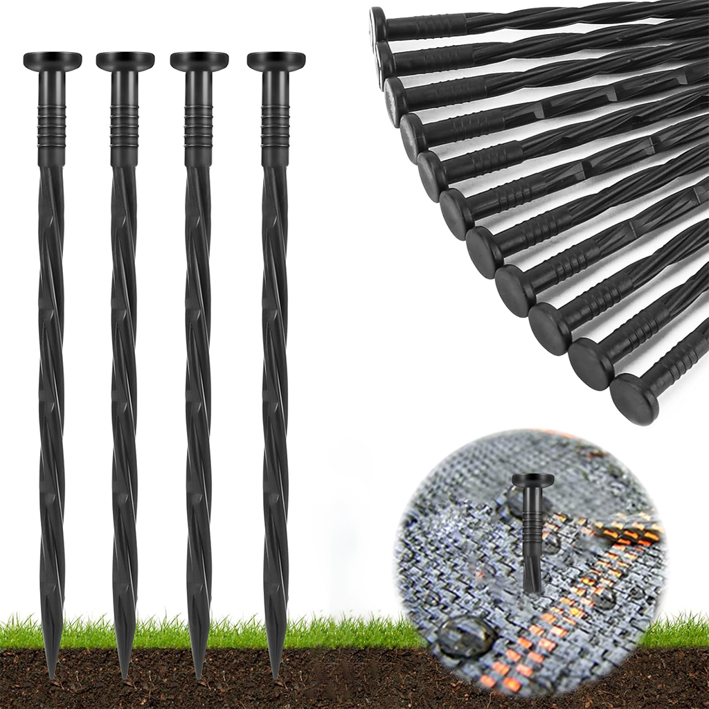 HASTHIP 30 Pcs Garden Stakes Landscape Staples for Securing Landscape Fabric, Outdoor Heavy Duty Tent Stakes, Multi Camping Windproof Nails, Plastic Ground Stakes Staples Securing Pegs (7.87 In)