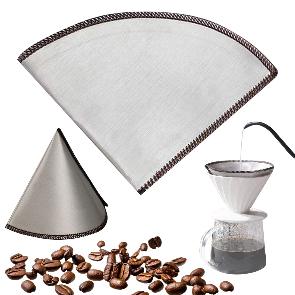 Supvox Stainless Steel Coffee Filter Reuseable Fine Mesh Stainless Steel Pour-over Coffee Filter Paper Coffee Filter Alternative