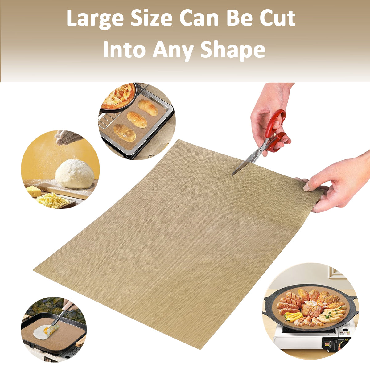 HASTHIP 2Pcs Baking Paper for Oven 40x33cm Non-stick Greaseproof Liner for Oven Air Fryer Reuseable Cuttable Heat Resistant Food Grade Paper Liners for Electric Oven, BBQ, Air Fryer