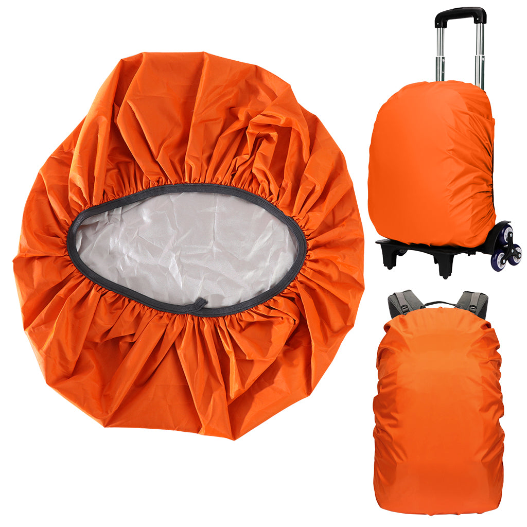 Proberos Rain Cover for Bag Backpack 35L Waterproof Nylon Rain Cover Trolley Bag Cover Elastic Edging Anti-loose Rain Cover for Bag, Backpack, School Backpack on Wheel, Orange
