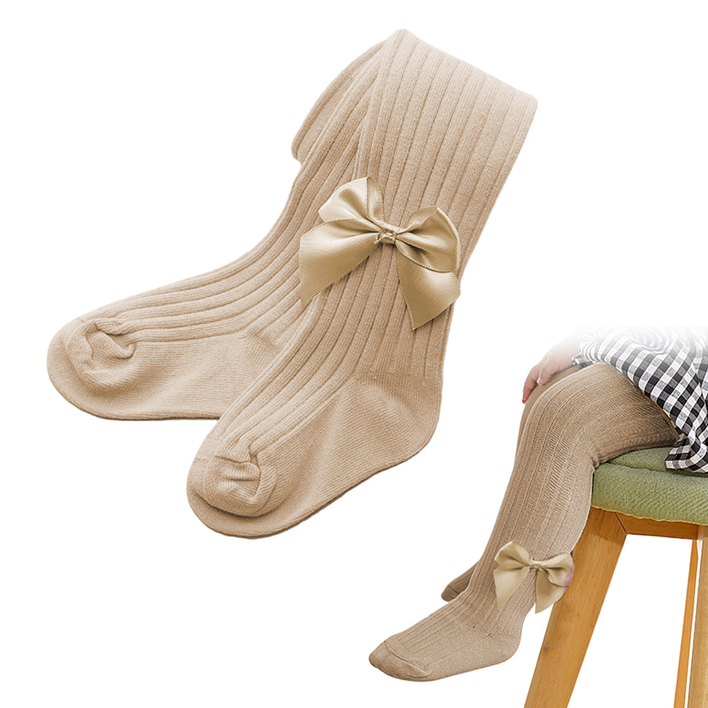 SNOWIE SOFT Baby Socks Soft Cotton Leggings for Baby Girls 12-24 Month Stockings for Girls Winter with Cute Bow Tights for Girls Elastic Waist Leggings for Girls Baby Shower Gifts