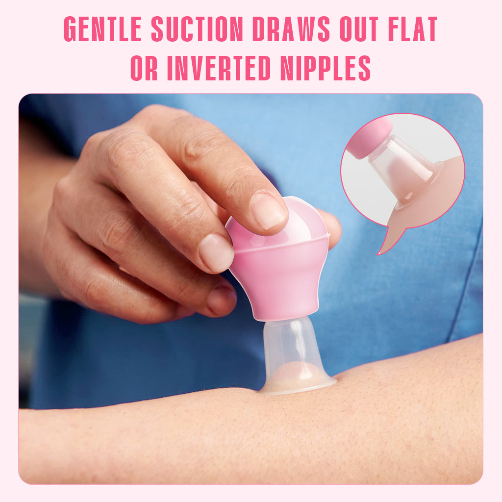 SNOWIE SOFT Inverted Nipple Protractor Silicone Suction Device Manual Nipple Puller for Breastfeeding Mothers Inverted Nipple Correction Tool for Light or Medium Level Inverted Nipples, Pack of 2