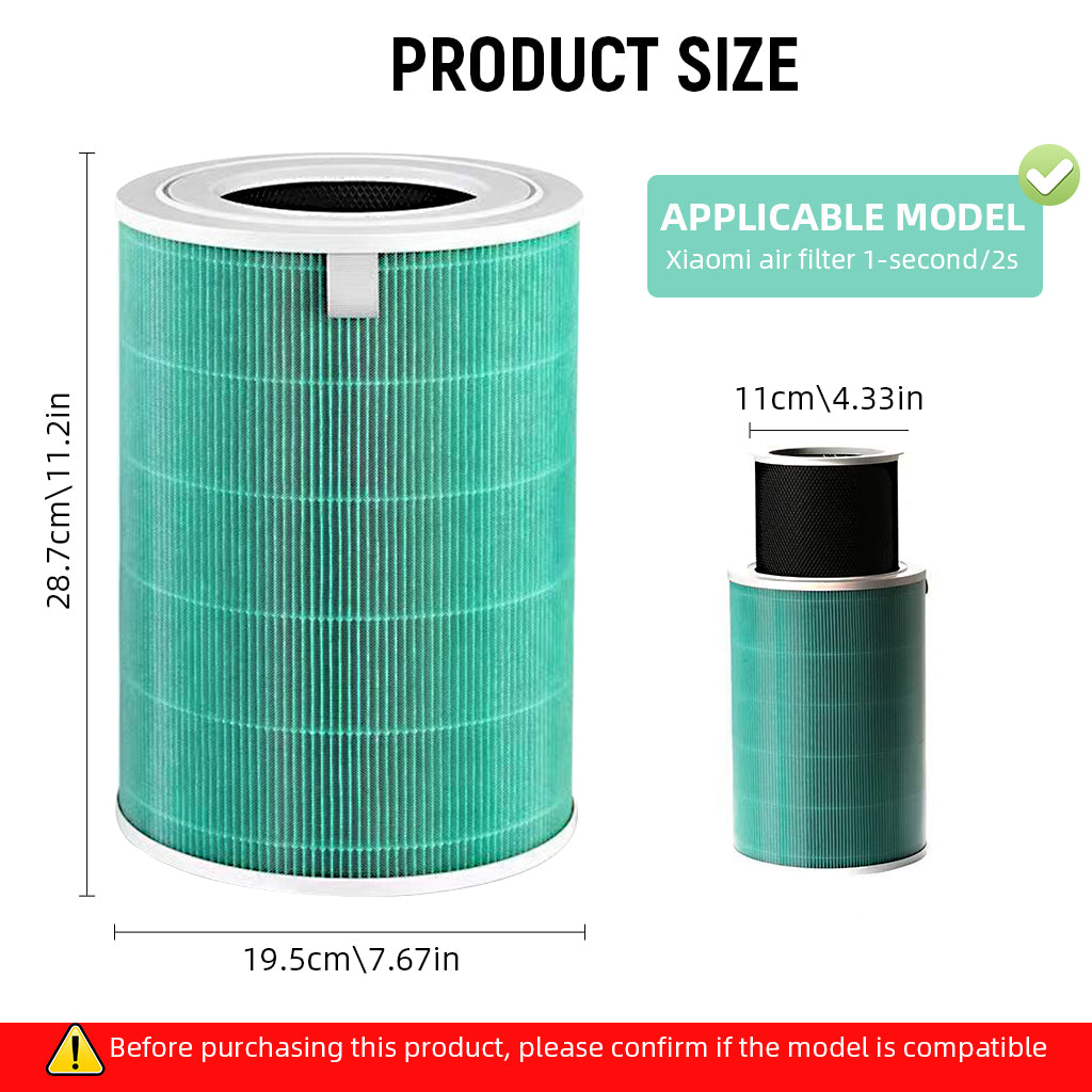 HASTHIP Compatible with Mi Air Purifier Replacement HEPA Filter 360° Cylindrical Filter Activated Carbon Filter High Precision Triple Layer Filtration Air Purifier for Mi Air Purifier 1S / 2S.