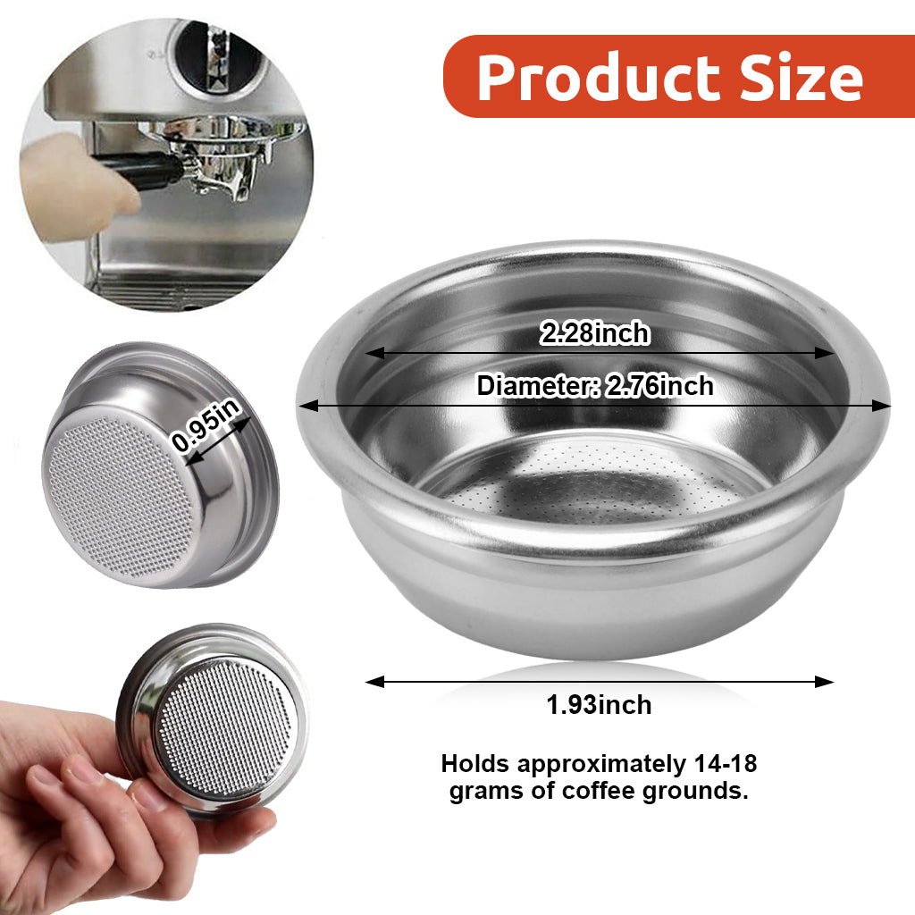 Supvox 58mm Portafilter Filter Basket Double Shot Espresso Stainless Steel Portafilter Filter Basket Espresso Filter Basket for Portafilter Espresso Machine Accessory