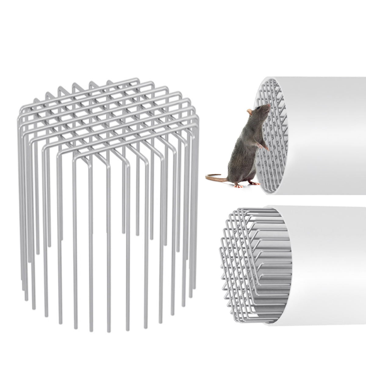 HASTHIP Rust-Resistant Metal Wire Grid Drain Outlet Stopper with Anti-Rat Design, Flexible Universal Pipe Guard For 95-95mm Diameter, Prevents Clogs & Rodent Entry