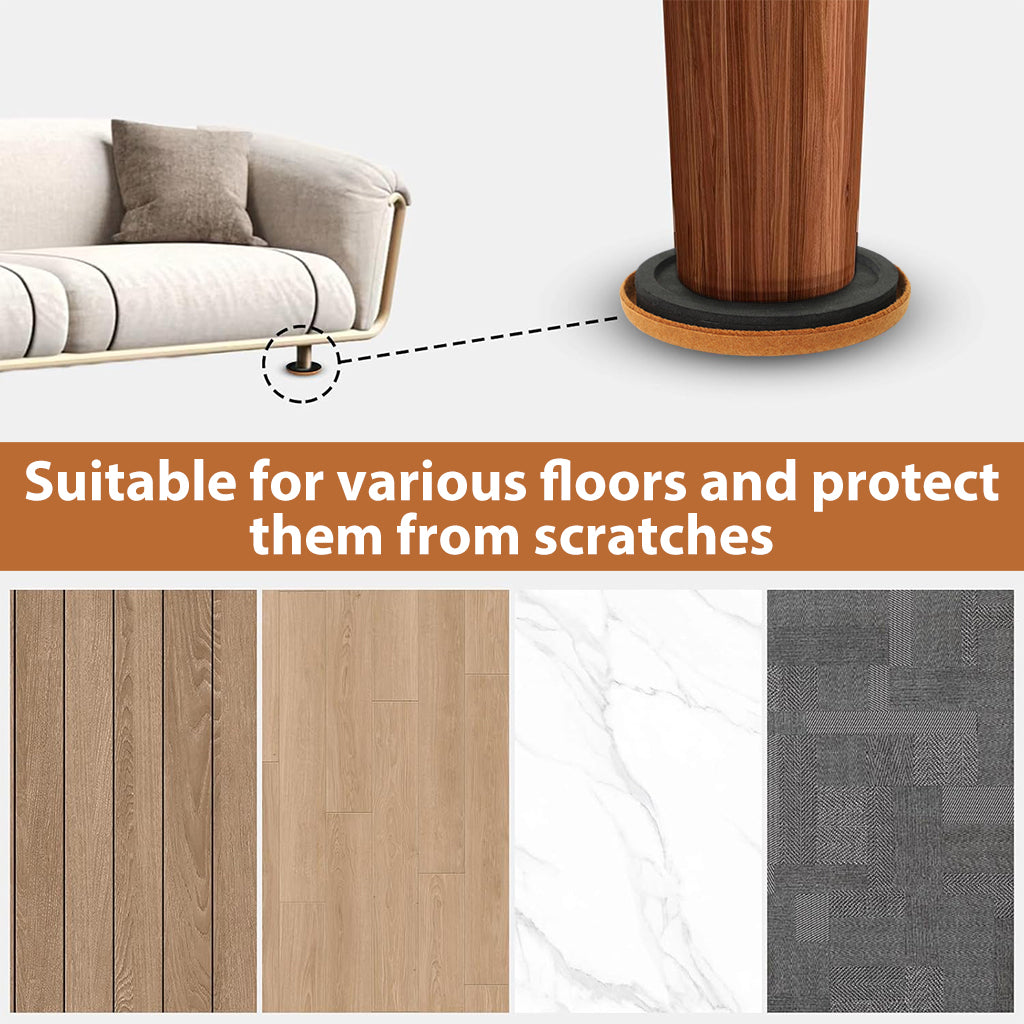HASTHIP 3.5 inches Felt Furniture Leg Floor Protectors Wooden Floor Protector Chair Leg Caps Noise Reduction Chair Leg Feet Pads Table Leg Sliders