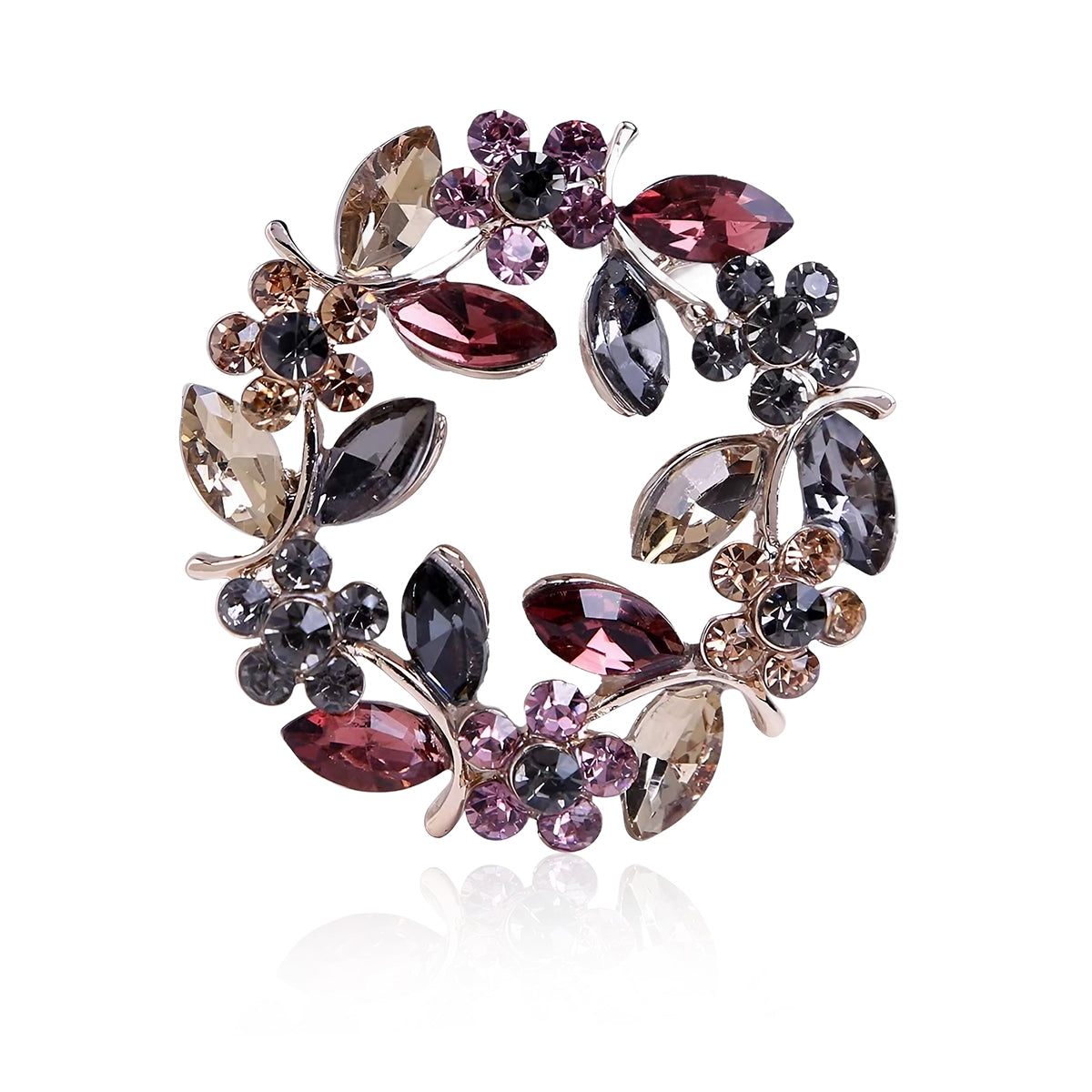 ZIBUYU Rhinestone flower Brooch Pin Stylish Crystal Brooch Elegant Clothing Hat Bag Accessories Jewerly for Women
