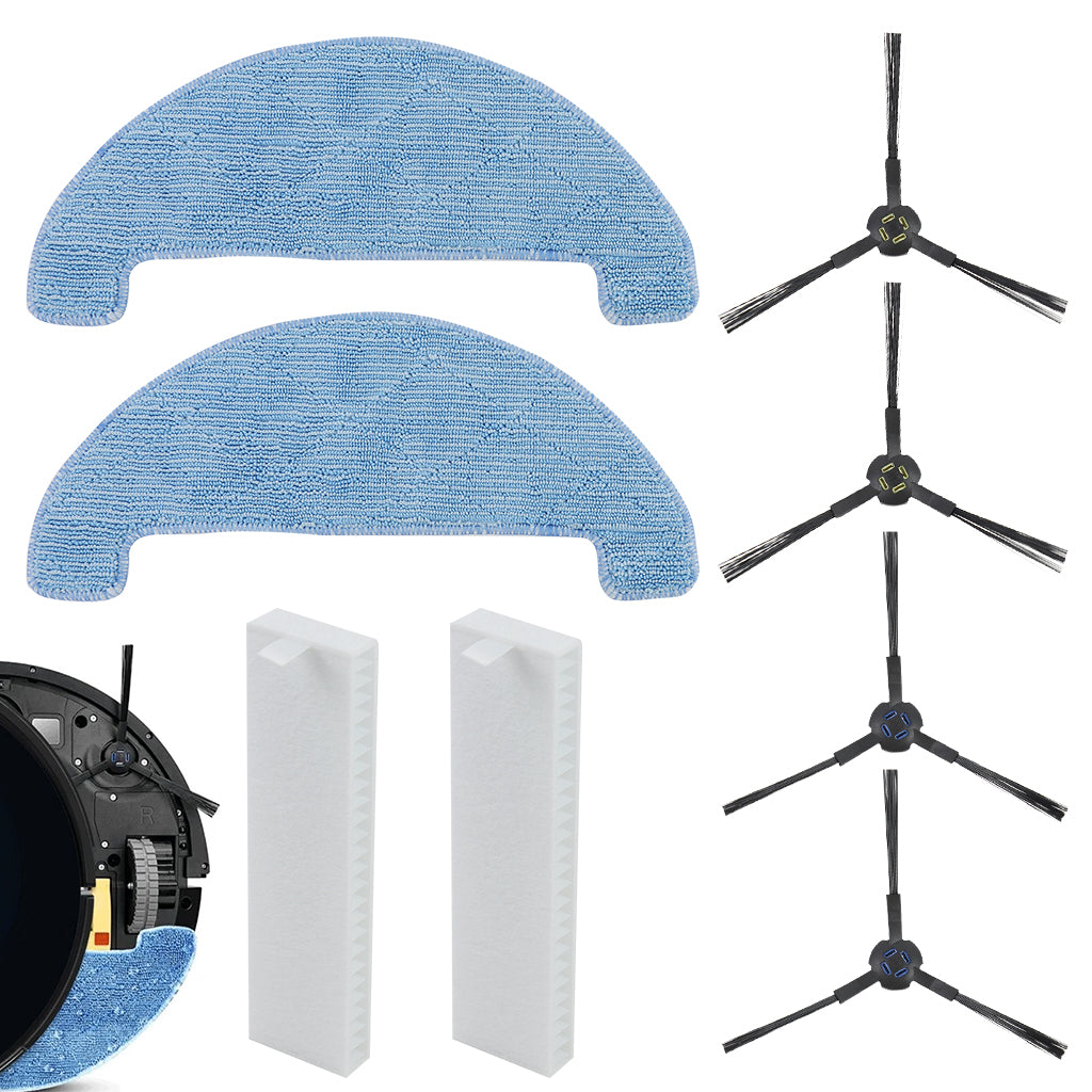 HASTHIP 8Pcs Replenishment Kit, Replacement Parts Vacuum Cleaner Replacement Accessories for ILIFE A80 Pro Robot Vacuum Cleaner, Replenishment Parts Includes 4 Side Brushes, 2 Mop Cloth, 2 Filters