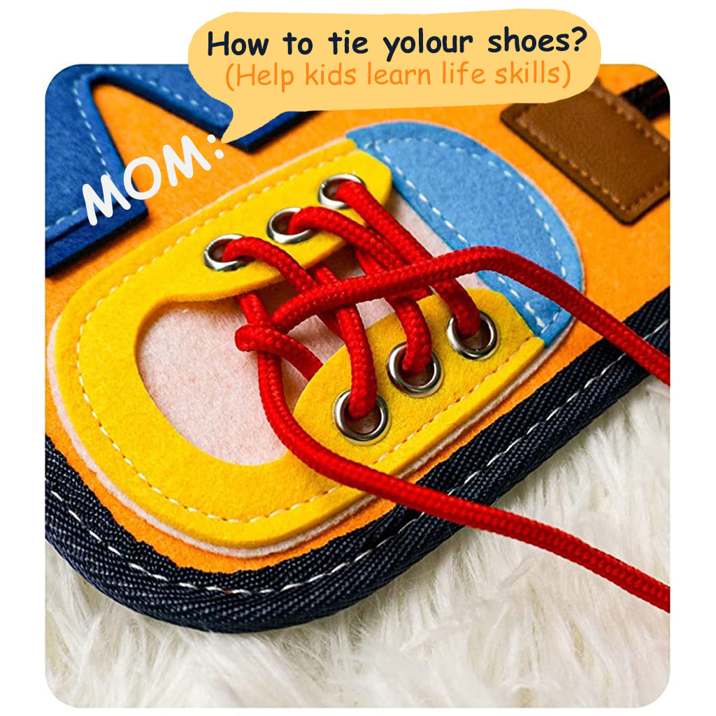 SNOWIE SOFT Felt Toy Busy Board for Toddlers 2-4 Montessori Toys for Toddlers Preschool Educational Toy Life Skill Learning, Kids Toy Develop Basic Skills, Montessori Busy Board Child's Gift