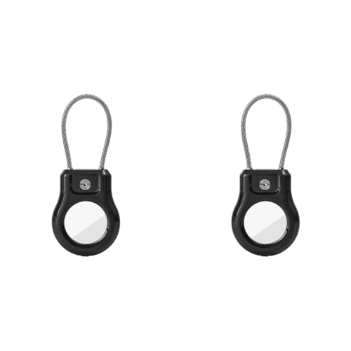 ZORBES® for Airtag Keychain Holder with Wire Cable Secure Lock Air Tag Case for Key Ring Car Keys Luggage Compatible with Apple Airtag 2 PCS