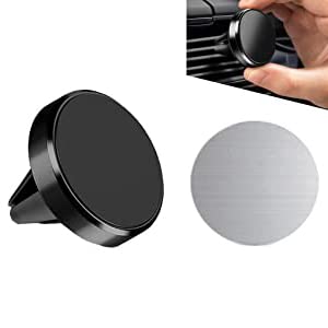 HASTHIP Magnetic Car Phone Mount Holder for Air Vent with 4 Strong Magnets and Rubber Clamps