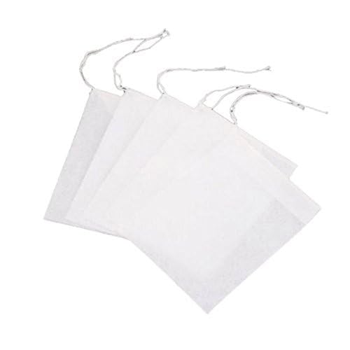 HASTHIP Disposable Tea Filter Bags for Loose Leaf Tea featuring Drawstring Design and 100 Pcs | Non Woven Fabric 2.16 x 2.75 in