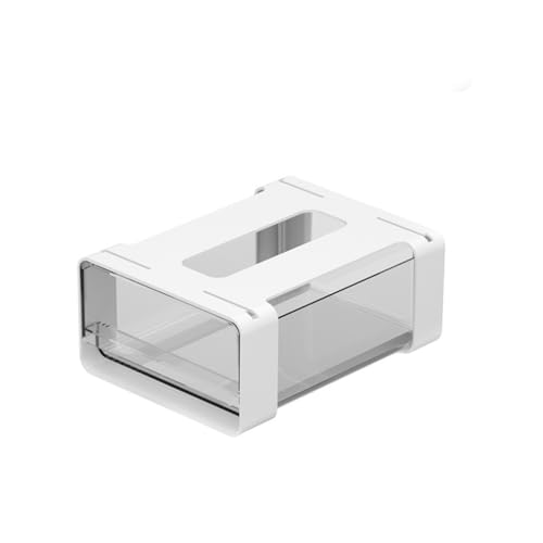 OFIFO® Desk Table Drawer Storage Organizer A4, Hidden Self-Adhesive Under Desk Pencil Tray Drawer for Office-Clear Plastic-S
