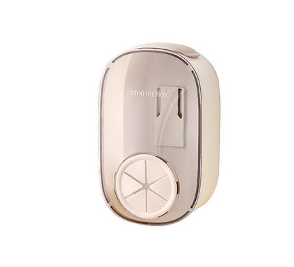 Supvox® Fresh Keeping Film Store Container Organizers with 100 Stretchable Plastic Wrap, Wall Mounted No Drilling (Creamy white)-LightCream