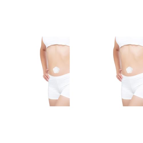 HANNEA® 60PCS Castor Oil Pack Wrap for Belly Button Self-Adhesive Pads Organic Spunlace Cloth Highly Absorbent Cover Compress Patches with Cotton White Oil Not Included
