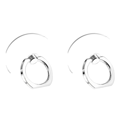 ZIBUYU® Metal Phone Ring Grip Desk Support 360 Rotatable Folding Strong Adhesive Clear Round Acrylic Backing for Case 2PCS
