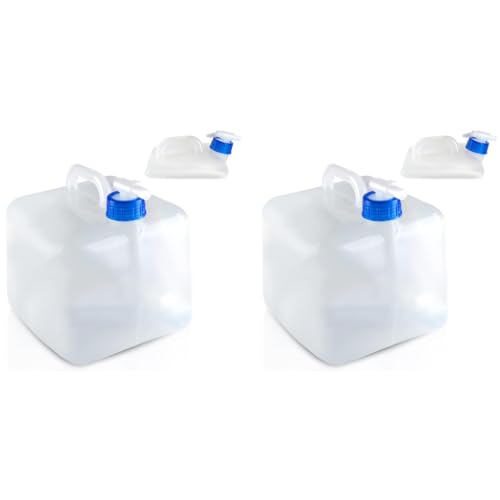 Optifit® 20L Collapsible Portable Water Storage Tank with Faucet BPA-Free Emergency Container for Camping RV Travel Outdoor Activities Leakproof Durable Design 2PCS