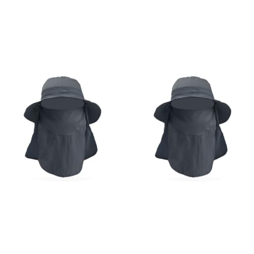GUSTAVE® Unisex Synthetic Sun Hat GU01 Deep Grey Free Size 2 PCS