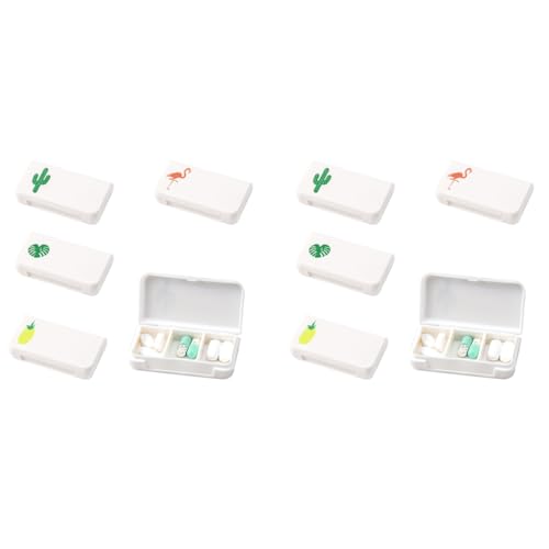 HANNEA® 4 Pack Small Pill Organizer Pill Case Box, 3 Compartments Travel Pill Organizer, Moisture Proof Daily Pill Case for Pocket Purse, Portable Medicine Vitamin Fish Oil Holder Container 2 PCS