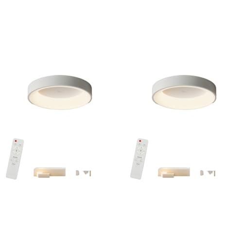 ELEPHANTBOAT® 65W Modern LED Ceiling Light 3-Color for Bedroom Minimalist Metal Ring Bathroom 15.75 Inch Dia 2PCS