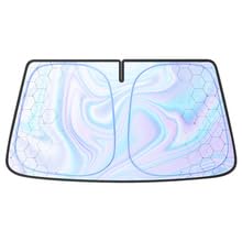 STHIRA® Car Windshield Sun Shade,5-Layer Reflective Blocks UV & Heat,Heavy Duty Foldable Sunshade with Metal Frame