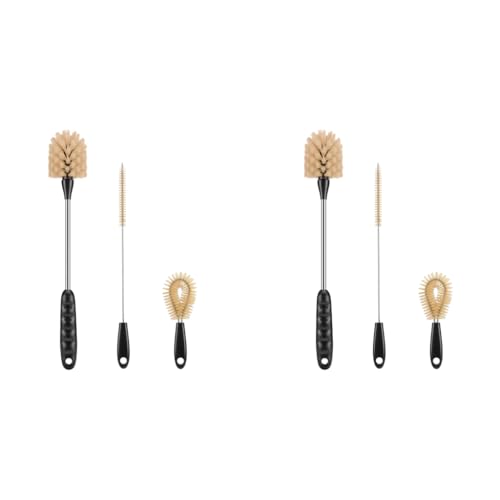 HASTHIP® 6PCS Bottle Brush Set with Straw Cleaner for Water Baby Bottles Ergonomic Handles Gentle Bristles Long Short Handle Cleaning Deep Feeding