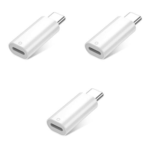 ZORBES® USB C to Pencil Adapter for Apple Pencil 1st Gen USB-C Male Charging for iPad 10th Generation Bluetooth Pairing Type C iPencil Charger Connector 3 PCS