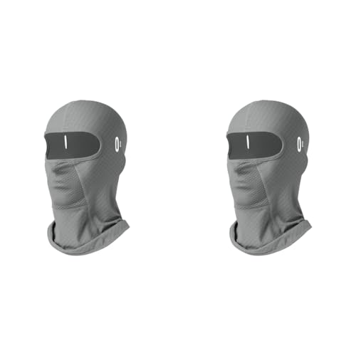Proberos® Balaclava Face Mask Sun UV Protection Breathable Full Head for Men Women Skiing Cycling Grey 2PCS