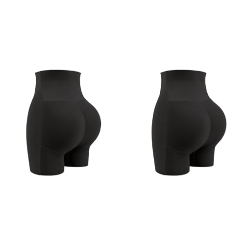 PALAY® Butt Lifter Padded Underwear for Women Hip Pads Enhancer Shapewear Shorts Seamless Tummy Control Panties Shaper Fake Pad XL Black 2PCS