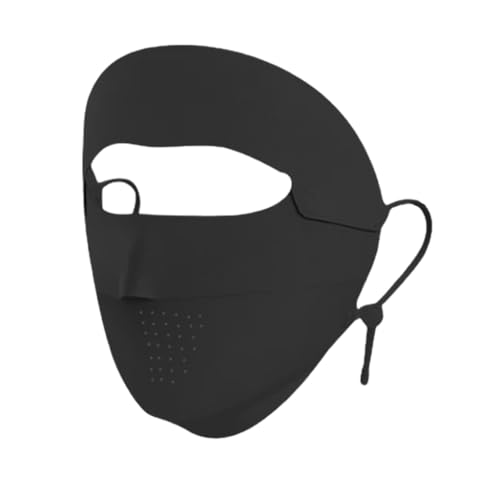 PALAY® Full Face Mask for Sun Protection, Women Face Cover Mask for Bikers, UPF 50+ Reusable Ice Silk Cooling UV Masks for Summer Outdoor Running Hiking - Black