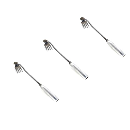 HASTHIP® Weeder Hand Tool 35cm Garden Weeding Tool Steel 4-Claws Portable Weed Puller Manual for Lawn Plant Pot 3 PCS