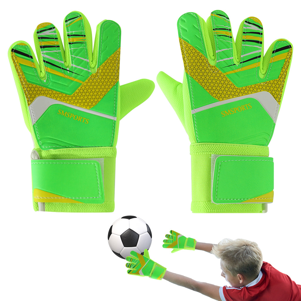 Proberos® Football Goalkeeper Gloves for Kids Children Teen  Anti-Slip Palm Football Goalkeeper Gloves Strong Grip Football Goalkeeper Gloves Wrist Protection Football Goalkeeper Gloves