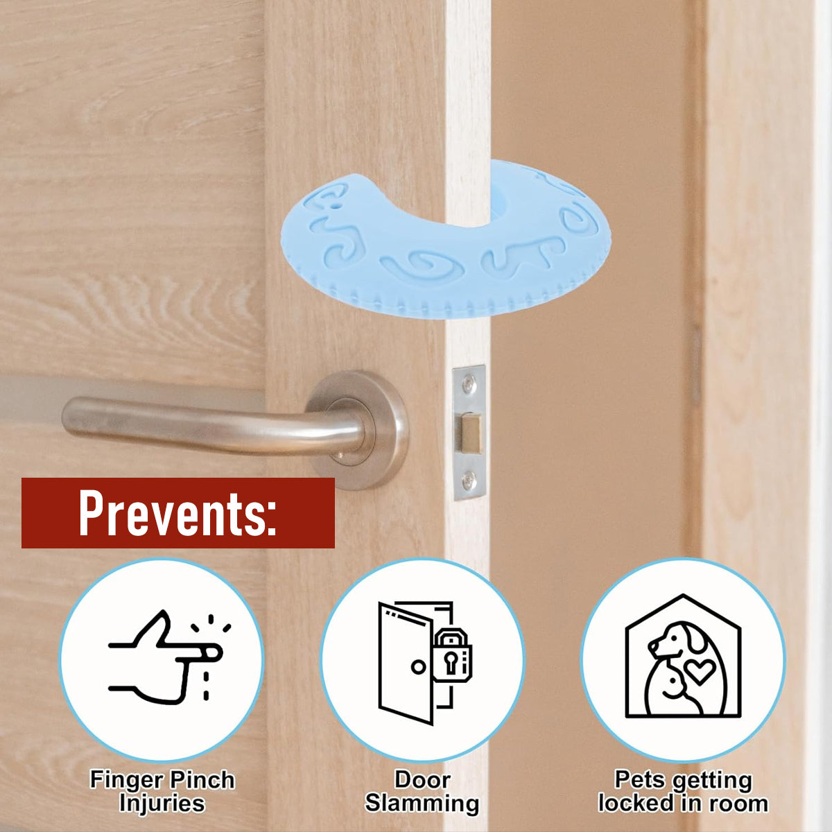 SNOWIE SOFT Silicone Door Pinch Guard and Door Slam Stopper, Durable Door Finger Pinch Guard, Prevents Finger Pinch Injuries, Slamming Doors, Door Safety for Kids, 2 Packs