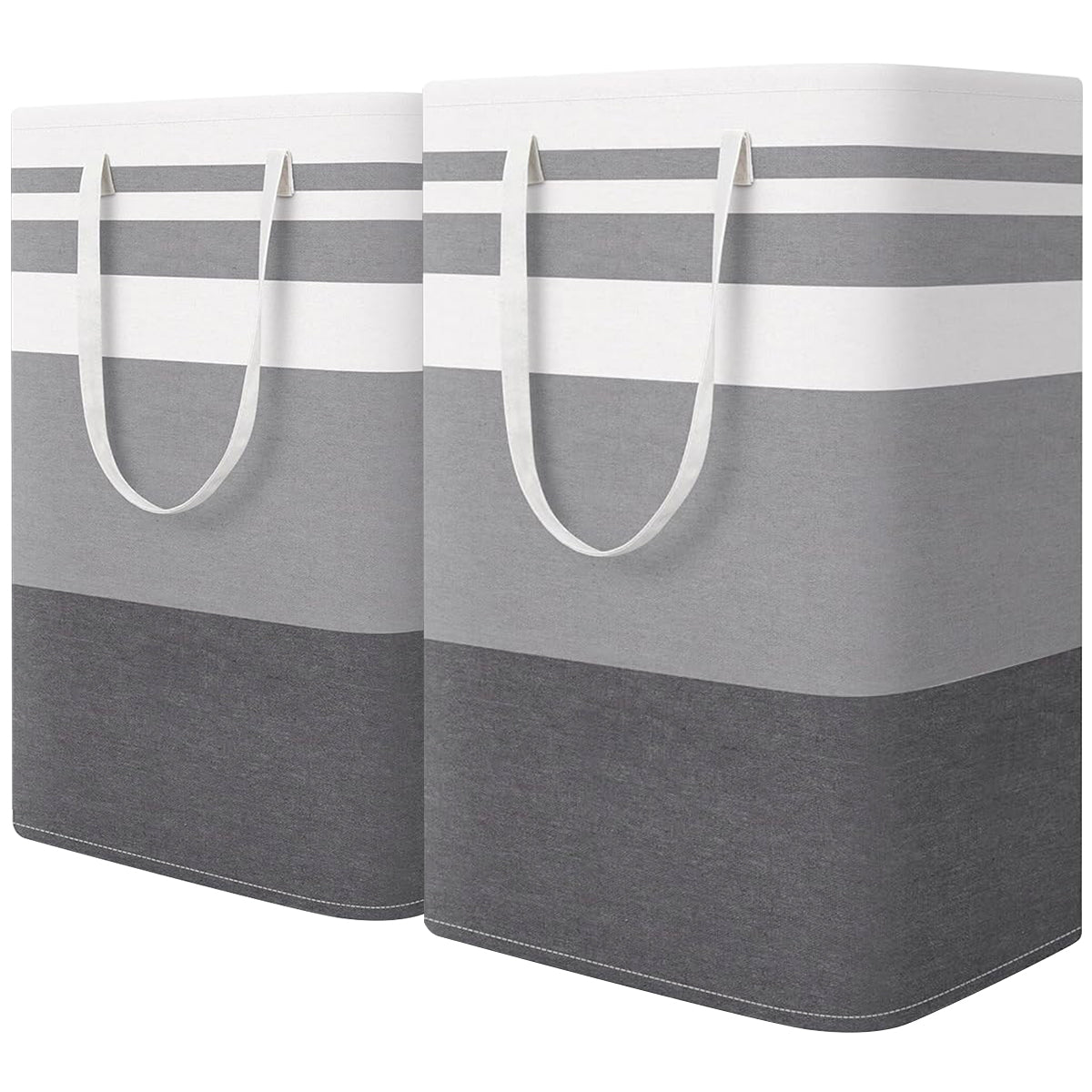 HASTHIP 2PCS Laundry Basket, Large Collapsible Laundry Hamper, FreestandingWaterproof Clothes Hamper with Easy Carry Handles for Clothes, Towels in the Family and Dorm