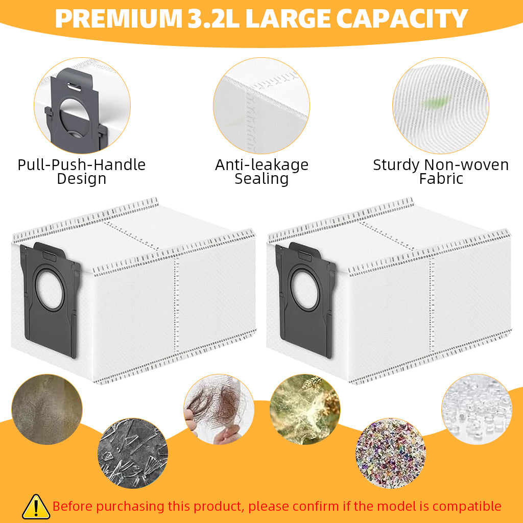 HASTHIP 9PCS Replenishment Kit, Replacement Accessories for Drea*me X40 Ultra/ L40 Ultra, Replacement Parts including 3 Side Brushes, 2 Filters, 2 Dust Bags,  2 Microfiber Mop Cloth - Cleaning Tools