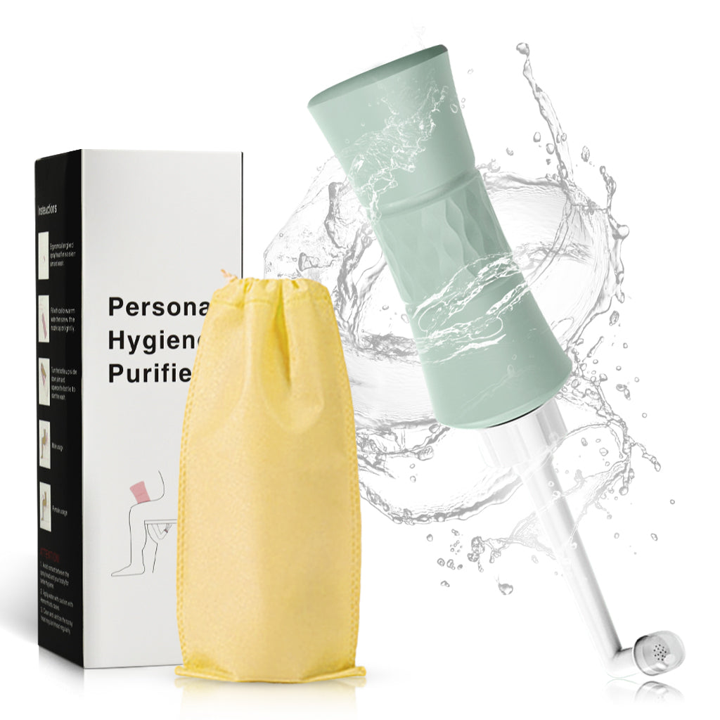 HASTHIP Peri Bottle, 500ml Portable Travel Bidet with Bag, with 2 Interchangeable Spray Nozzles Travel Bidet with Storage Bag Cleansing Bidet Sprayer for Personal Hygiene Care, Postpartum Perineal