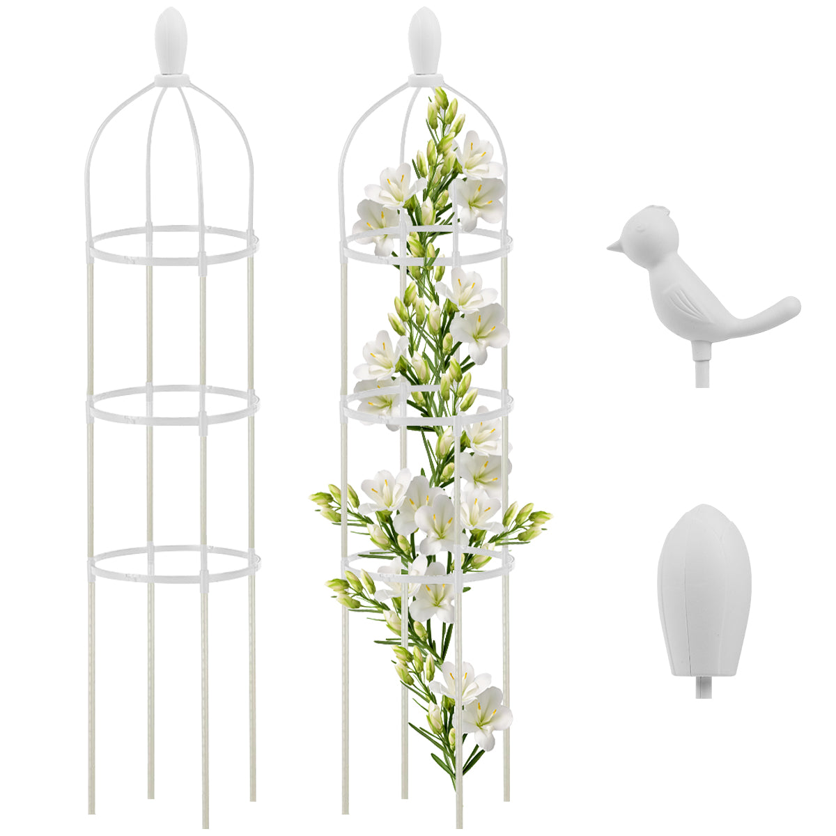 HASTHIP 120cm Climbing Trellis Garden Decorative Plant Flower Trellis Obelisk Trellis Garden DIY Adjustable Climbing Flower Plants Pot for Clematis, Climbing Roses, Tomatoes, Ivy